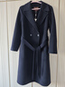YINER音兒專(zhuān)選秋季女裝氣質(zhì)中長(cháng)款駱駝絨羊毛羊絨混紡雙面呢大衣 藏藍 L 曬單實(shí)拍圖