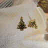 中國黃金（CHINA GOLD）足金平安夜圣誕樹(shù)耳釘女款黃金立體直針款耳飾生日禮物送女友愛(ài)人 圣誕樹(shù)耳釘 約1g 曬單實(shí)拍圖