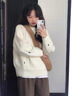 柯蘭娜日系復古可愛(ài)軟糯麻花毛衣女秋冬慵懶風(fēng)寬松套頭外穿加厚針織上衣 米白色 均碼 （80-130斤） 曬單實(shí)拍圖