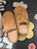 逸蘭朵厚底內增高勃肯鞋女2025秋冬新款小個(gè)子懶人一腳蹬包頭半拖鞋外穿 淺棕色 36 (230mm) 曬單實(shí)拍圖
