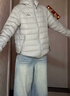 燦圖韓系排骨輕薄羽絨面包服女冬季加厚保暖外套寬松設計感襖子上衣潮 淺灰色 M 曬單實(shí)拍圖