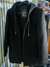 羅蒙羊毛大衣男中長(cháng)款連帽春秋新款青年時(shí)尚男士毛呢外套 黑色 XL (180)【建議體重125-145斤左右】 曬單實(shí)拍圖