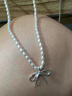 多想余珍珠項鏈女款吊墜輕奢小眾高級感鎖骨鏈毛衣鏈飾品蝴蝶結2025新款 蝴蝶結珍珠雙層項鏈 曬單實(shí)拍圖