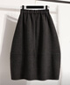 蘑菇同學(xué)大碼毛呢花苞半身裙女秋冬胖mm梨形身材遮胯顯瘦中長(cháng)款a字燈籠裙 灰色 L 建議115-130斤 曬單實(shí)拍圖