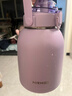 恩爾美（nRMEi）大肚杯保溫杯大容量女士316不銹鋼高顏值學(xué)生噸桶噸吸管水壺杯子 紫色2000ml【雙飲+茶倉+背帶】 曬單實(shí)拍圖