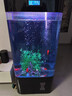 美諾魚(yú)缸客廳半圓型魚(yú)缸屏風(fēng)大中小型家用落地式玻璃金魚(yú)缸生態(tài)免換水 黑色 60*40*138 曬單實(shí)拍圖