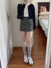 燦圖高級感毛呢半身裙子女秋冬季2025新款潮流小個(gè)子修身顯瘦包臀短裙 深灰色【常規款】 M 曬單實(shí)拍圖