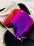 南恩滑雪鏡護目鏡女雪地滑雪眼鏡透氣高清防霧翻蓋男 黑框醬紫 曬單實(shí)拍圖