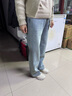 夢(mèng)舒雅防寒鎖溫丨柔軟淺藍牛仔褲加厚加絨版型超好看的女士直筒褲 曬單實(shí)拍圖