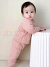 G.duck小黃鴨秋冬寶寶保暖護肚套裝男女兒童夾棉內衣二件套嬰兒棉衣棉褲 粉色(套裝) 壓花套裝 90 cm 曬單實(shí)拍圖