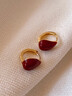芯奢復古滴釉紅色耳環(huán)女水滴款耳釘2025新款高級感港風(fēng)氣質(zhì)耳圈耳飾 復古滴釉紅色耳環(huán) 曬單實(shí)拍圖