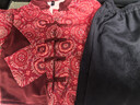 羅蒙新中式兒童漢服冬加絨套裝男女童中國風(fēng)拜年服唐裝演出服 紅色140 曬單實(shí)拍圖