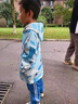 備美兒童罩衣防風(fēng)防水防臟羽絨服護外穿畫(huà)畫(huà)圍裙女寶寶中大男小孩冬季 藍色宇航員 連帽款【加絨內里+拉鏈門(mén)襟】 120 （適合身高105-115） 曬單實(shí)拍圖