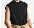 UR夏季新款男裝休閑純色百搭寬松棉質(zhì)圓領(lǐng)背心UMB450004 黑色 L 曬單實(shí)拍圖