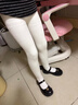芭比兒童連褲襪加厚女童打底褲女孩襪子秋冬白色舞蹈襪保暖加絨長(cháng)筒襪 曬單實(shí)拍圖