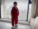 迪士尼（Disney）加絨套裝2025秋冬季2025新款洋氣男童兒童加厚安可拉紅外套兩件套 酒紅色套裝 加絨 90 (升級款) 曬單實(shí)拍圖