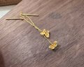中國黃金（CHINA GOLD）黃金耳飾流蘇蝴蝶耳線(xiàn)足金耳環(huán)送媽媽送老婆跨年禮物送女生 約0.66g 曬單實(shí)拍圖