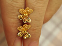 六福珠寶黃金耳釘蝶舞光影足金蹦迪珠手工繞金線(xiàn) 計價(jià)GJG0159DS 約2.61克 曬單實(shí)拍圖