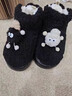 貓力高幫棉拖鞋女包跟冬季2025新款室內家居毛毛加絨厚底保暖棉鞋外穿 黑色 【可愛(ài)煤球】 38-39 適合37-38 曬單實(shí)拍圖