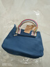 春夏媽媽小手拎包帆布中年女包休閑手提包百搭小布包上班購物小包 藍色 曬單實(shí)拍圖