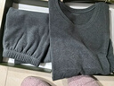 新一步（XINYIBU）舒絨純棉保暖內衣男士半高領(lǐng)磨絨加厚防寒秋衣秋褲打底棉毛衫套裝 8337深灰-圓領(lǐng)-純棉 L 建議165-170cm，110-130斤 曬單實(shí)拍圖