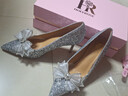 HOLY ROSE【花漾傾城】圣潔玫瑰銀色婚鞋女細跟高跟鞋2025新款成人禮水晶鞋 花漾傾城 8cm 40 曬單實(shí)拍圖