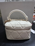 CHARLES&KEITH菱格鏈條手提斜挎小方包盒子包包女包生日新年禮物CK2-80782534 Cream奶白色 小包 曬單實(shí)拍圖