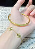 老鳳祥四葉草黃金手鏈女款百搭足金手飾品七夕新年節生日禮物送女友老婆 四葉草手鏈  約3.2g 曬單實(shí)拍圖