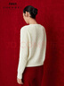 珍貝ZB/2025新款純羊絨衫女紅色圓領(lǐng)長(cháng)袖系扣絞花針織開(kāi)衫外套31278 白色 常規 M (100) 曬單實(shí)拍圖