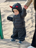 嘟嘟家寶寶羽絨服新年輕薄兒童白鴨絨保暖男童連帽外套過(guò)年衣服 黑色 90 曬單實(shí)拍圖