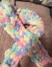 珥志圍巾手工編織diy 超粗貓尾巴線(xiàn)圍巾材料包毛線(xiàn)手指圍脖手工編織di 棉花糖【手指圍巾】+可愛(ài)熊貼+視頻教程 曬單實(shí)拍圖