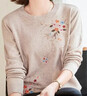 簡(jiǎn)狐中年女士針織衫時(shí)尚長(cháng)袖上衣中老年女裝媽媽裝春秋季保暖打底衫 曬單實(shí)拍圖