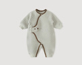 巴厘小豬連體衣嬰兒衣服冬季加厚保暖新生兒睡衣冬天剛出生寶 灰豆綠 59cm 曬單實(shí)拍圖