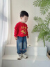 G.duck兒童新年衛衣套裝2026春節新款馬年本命年衣服男女紅色喜慶拜年服 紅衛衣-黑長(cháng)褲-好事發(fā)生【春秋】 薄款 100 cm 曬單實(shí)拍圖