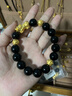 周大生【新年禮物】黃金迎財貔貅黑曜石本命年男士瑪瑙手串轉運珠送男友 三顆金珠+10mm黑曜石【約3.4g】 曬單實(shí)拍圖