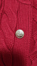 納維凱爾（Navigare）兒童紅色毛衣女童新年衣服拜年服開(kāi)衫外套百搭新麻花開(kāi)衫深紅130 曬單實(shí)拍圖