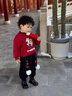 G.duck兒童馬年拜年服男童冬裝加絨套裝寶寶紅色喜慶過(guò)年服元旦演出服裝 紅色【男女同款】  150 曬單實(shí)拍圖