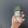 虎牌（TIGER）香港直郵蓋硼硅雙層玻璃杯耐高溫隔熱便攜茶水分離小巧迷你水杯子 綠色320ml【雙層加厚】 曬單實(shí)拍圖
