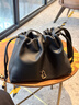 半坡飾族如愿云朵包小號 頭層牛皮腋下單肩2025新款垃圾袋斜挎包元旦禮物 墨碳黑930（小號） 曬單實(shí)拍圖