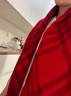 邦帛世圍巾女冬季2025全智賢同款保暖圍脖復古百搭紅色格紋圣誕新年禮物 圍巾【樹(shù)莓紅】 曬單實(shí)拍圖