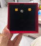 周六福爆閃方糖5G工藝黃金耳釘耳飾女 計價(jià)A0913173 一對 約2.17g 禮物 曬單實(shí)拍圖
