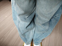 izzue美式復古加絨加厚牛仔褲女冬季高腰寬松彎刀長(cháng)褲 曬單實(shí)拍圖