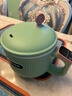 德國品牌電煮鍋家用宿舍蒸煮煎炒多功能一體泡面鍋不粘鍋內膽小火鍋 電煮鍋【米色+蒸籠】陶瓷釉不粘鍋內膽 曬單實(shí)拍圖