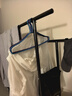 雙桿晾衣架家用臥室鋼管加粗加厚掛衣架可移動(dòng)室內落地衣帽架子 25管雙層雙桿150黑+輪 曬單實(shí)拍圖