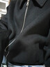 PSO Brand【純羊毛】極簡(jiǎn)風(fēng)夾克外套秋冬男綿羊毛CleanFit廓形拉鏈上衣女 墨黑色Black L 曬單實(shí)拍圖