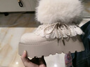 啄木鳥(niǎo)保暖毛毛厚底雪地靴女款2025新款冬季增高短靴加絨加厚東北大棉鞋 米白色 38 (240mm) 曬單實(shí)拍圖