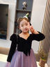 瑞米舒女童晚禮服大童高端輕奢小眾女孩生日公主裙兒童主持人鋼琴演出服 紫色 140 曬單實(shí)拍圖