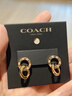 蔻馳（COACH）【新年禮物】奧萊女士耳釘禮物 連鎖式開(kāi)口圓環(huán)珍珠夾圈耳釘 曬單實(shí)拍圖