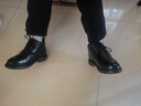 高哥增高男鞋加絨冬季新款百搭真皮棉靴羊毛保暖皮靴男士?jì)仍龈哐プ?黑色系帶6.5cm M008XA 40 曬單實(shí)拍圖