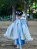G.duck漢服女童秋冬連衣裙2025新款拜年服兒童國風(fēng)古裝斗篷古風(fēng)公主裙 藍色襦裙+藍色斗篷 120 cm 曬單實(shí)拍圖